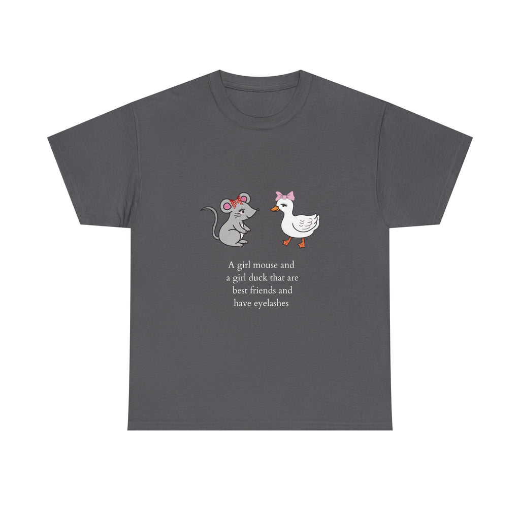 Girl Mouse & Girl Duck Tee - Charcoal