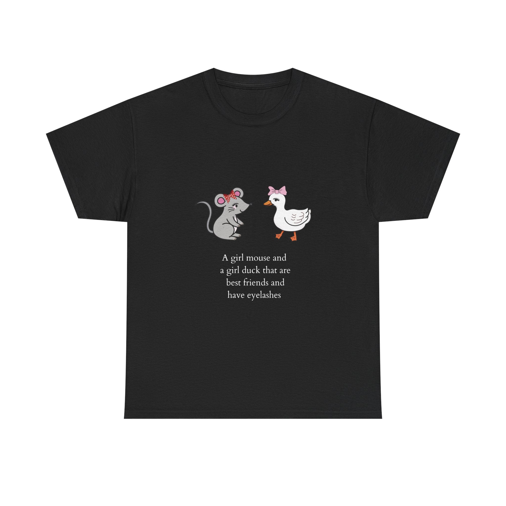 Girl Mouse & Girl Duck Tee - Black
