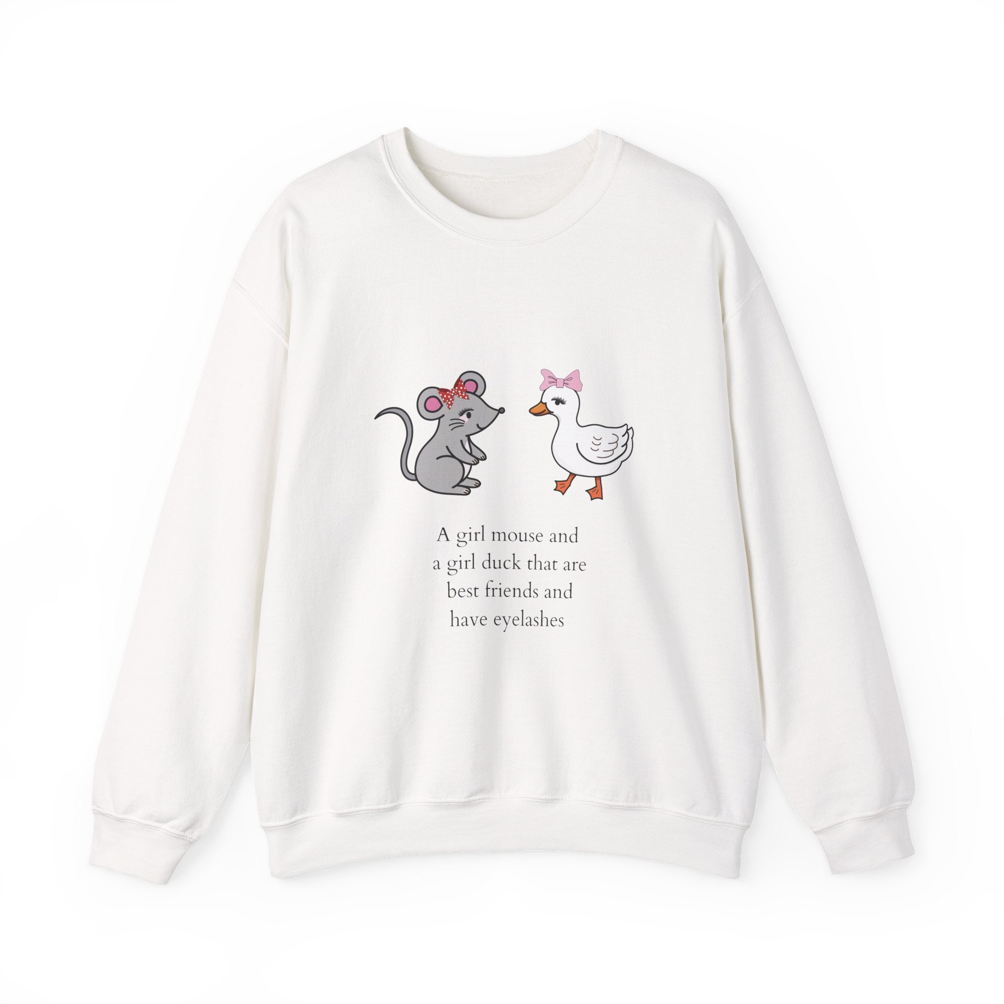 Girl Mouse & Girl Duck Crewneck Sweatshirt