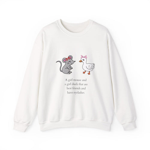 Girl Mouse & Girl Duck Crewneck Sweatshirt