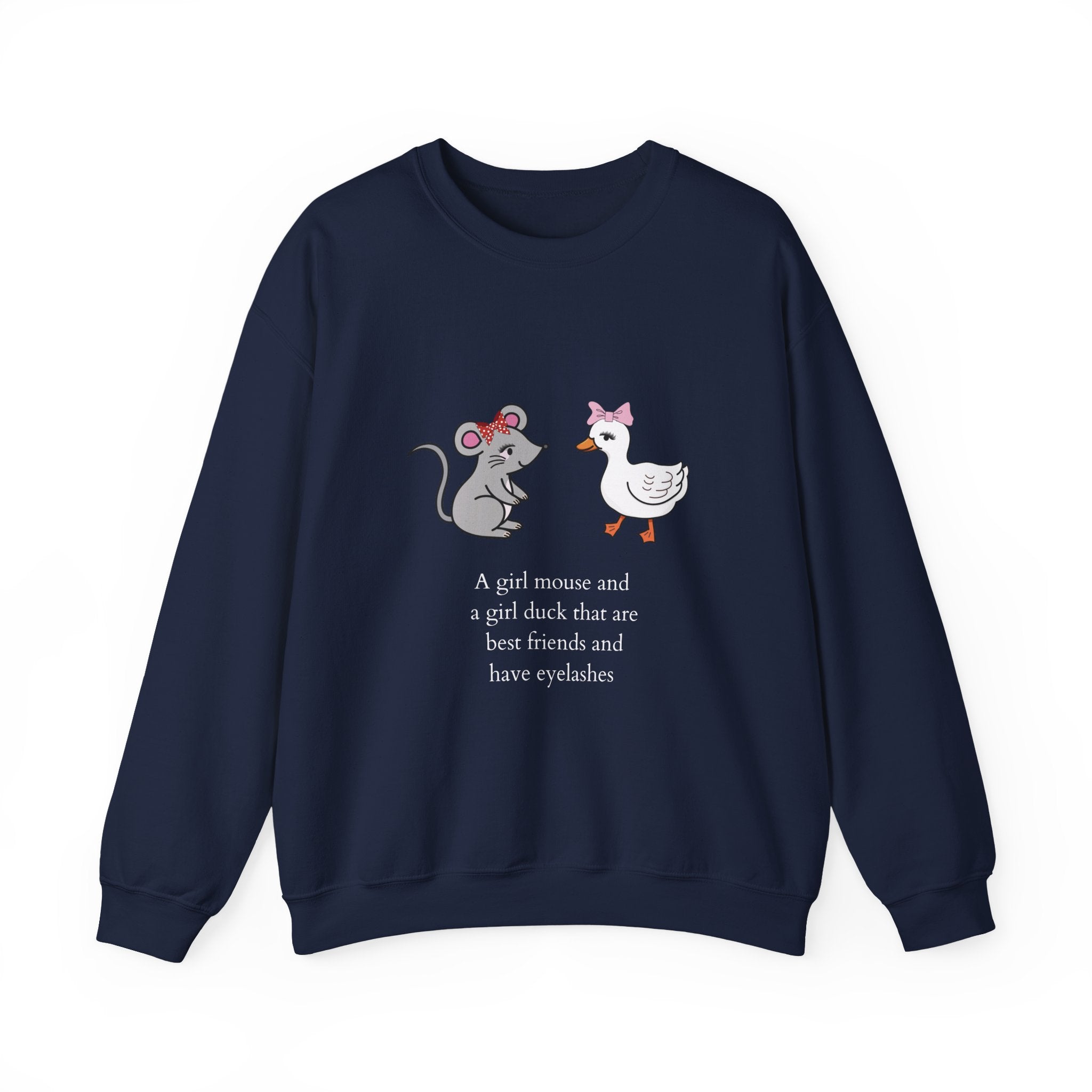 Girl Mouse & Girl Duck Crewneck Sweatshirt