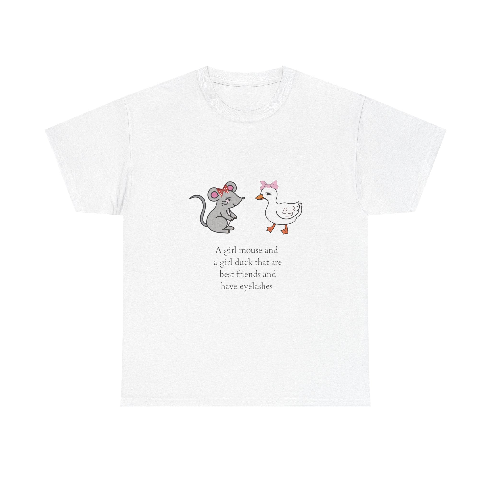 Girl Mouse & Girl Duck Tee- White