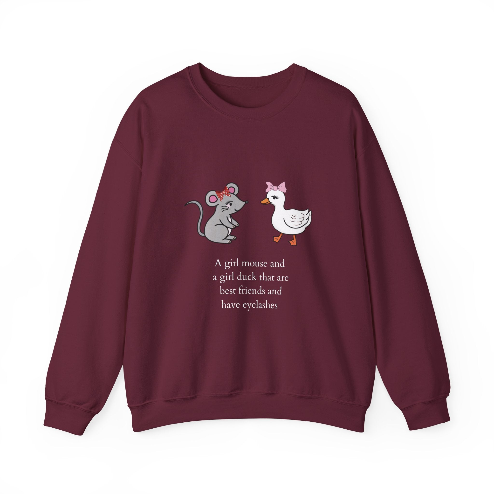 Girl Mouse & Girl Duck Crewneck Sweatshirt